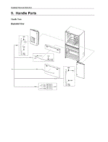 Handle Parts parts for Samsung Bottom-Mount Refrigerator RF24R7201SR/AA-01 from AppliancePartsPros.com