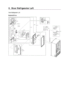 Left Refrigerator Door Parts parts for Samsung Bottom-Mount Refrigerator RF24R7201SR/AA-03 from AppliancePartsPros.com