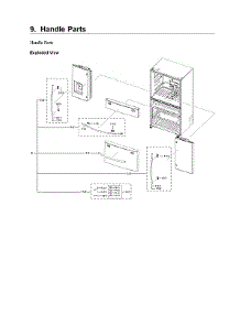 Handle Parts parts for Samsung Bottom-Mount Refrigerator RF24R7201SR/AA-03 from AppliancePartsPros.com