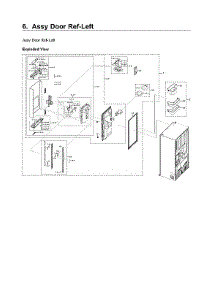 Left Refrigerator Door Parts parts for Samsung Bottom-Mount Refrigerator RF24R7201SR/AA-04 from AppliancePartsPros.com