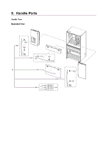 Handle Parts parts for Samsung Bottom-Mount Refrigerator RF24R7201SR/AA-04 from AppliancePartsPros.com