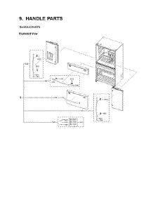Handle Parts parts for Samsung Bottom-Mount Refrigerator RF24R7201SR/AA-05 from AppliancePartsPros.com
