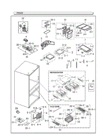 Refrigerator Parts parts for Samsung Bottom-Mount Refrigerator RF25HMEDBSG/AA-03 from AppliancePartsPros.com