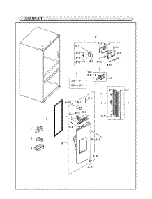 Left Refrigerator Door Parts parts for Samsung Bottom-Mount Refrigerator RF25HMEDBSG/AA-03 from AppliancePartsPros.com