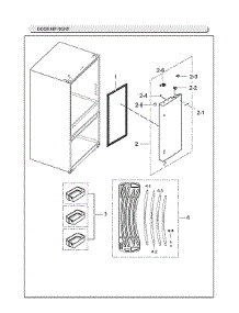 Right Refrigerator Door Parts parts for Samsung Bottom-Mount Refrigerator RF25HMEDBSG/AA-03 from AppliancePartsPros.com
