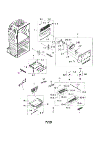 Freezer parts for Samsung Bottom-Mount Refrigerator RF25HMEDBSR/AA-10 from AppliancePartsPros.com