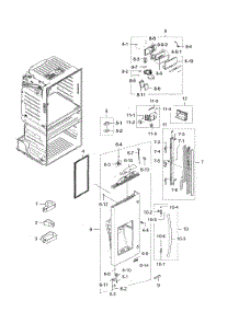 Left Refrigerator Door parts for Samsung Bottom-Mount Refrigerator RF25HMEDBSR/AA-10 from AppliancePartsPros.com