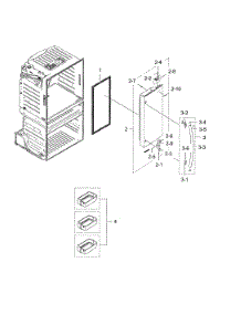 Right Refrigerator Door parts for Samsung Bottom-Mount Refrigerator RF25HMEDBSR/AA-10 from AppliancePartsPros.com