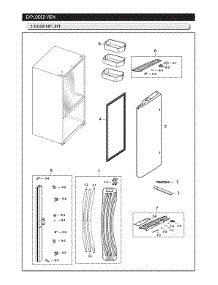 Left Refrigerator Door Parts parts for Samsung Bottom-Mount Refrigerator RF260BEAESR/AA-05 from AppliancePartsPros.com