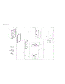Left Refrigerator Door Parts parts for Samsung Bottom-Mount Refrigerator RF262BEAESR/AA-00 from AppliancePartsPros.com