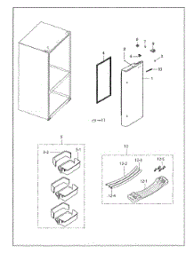 Right Refrigerator Door parts for Samsung Bottom-Mount Refrigerator RF263BEAESG/AA-04 from AppliancePartsPros.com