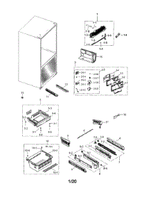 Freezer parts for Samsung Bottom-Mount Refrigerator RF263BEAESR/AA-07 from AppliancePartsPros.com
