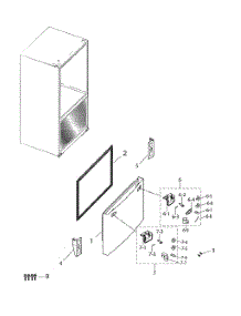 Freezer Door parts for Samsung Bottom-Mount Refrigerator RF263BEAESR/AA-07 from AppliancePartsPros.com