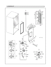 Left Refrigerator Door Parts parts for Samsung Bottom-Mount Refrigerator RF263TEAESR/AA-07 from AppliancePartsPros.com