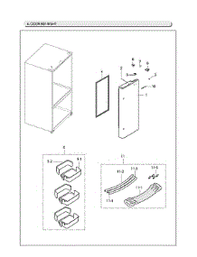 Right Refrigerator Door Parts parts for Samsung Bottom-Mount Refrigerator RF263TEAESR/AA-07 from AppliancePartsPros.com
