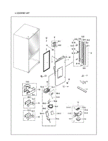 Left Refrigerator Door Parts parts for Samsung Bottom-Mount Refrigerator RF265BEAESR/AA-01 from AppliancePartsPros.com