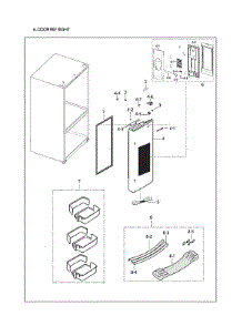 Right Refrigerator Door Parts parts for Samsung Bottom-Mount Refrigerator RF265BEAESR/AA-01 from AppliancePartsPros.com
