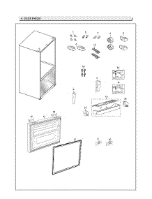 Freezer Door Parts parts for Samsung Bottom-Mount Refrigerator RF266AFRS/XAC-01 from AppliancePartsPros.com
