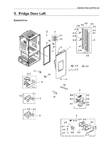 Left Refrigerator Door Parts parts for Samsung Bottom-Mount Refrigerator RF26J7510SR/AA-00 from AppliancePartsPros.com