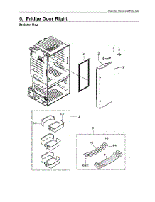 Right Refrigerator Door Parts parts for Samsung Bottom-Mount Refrigerator RF26J7510SR/AA-00 from AppliancePartsPros.com