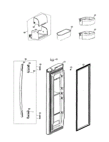 Right Refrigerator Door parts for Samsung Bottom-Mount Refrigerator RF26VADBP/XAA-00 from AppliancePartsPros.com