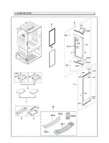 Right Refrigerator Door Parts parts for Samsung Bottom-Mount Refrigerator RF28HDEDBSG/AA-00 from AppliancePartsPros.com