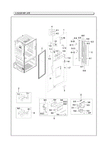 Left Refrigerator Door Parts parts for Samsung Bottom-Mount Refrigerator RF28HFEDBSR/AA-22 from AppliancePartsPros.com