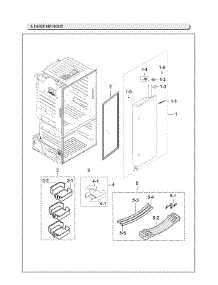 Right Refrigerator Door Parts parts for Samsung Bottom-Mount Refrigerator RF28HFEDBSR/AA-22 from AppliancePartsPros.com