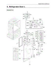 Left Refrigerator Door parts for Samsung Bottom-Mount Refrigerator RF28HMEDBSR/AA-13 from AppliancePartsPros.com