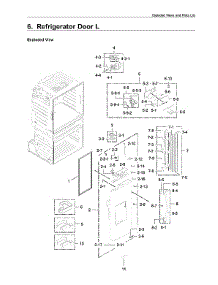 Left Refrigerator Door parts for Samsung Bottom-Mount Refrigerator RF28HMEDBSR/AA-14 from AppliancePartsPros.com