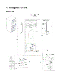 Left Refrigerator Door Parts parts for Samsung Bottom-Mount Refrigerator RF28HMEDBSR/AA-19 from AppliancePartsPros.com
