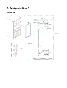 Right Refrigerator Door Parts parts for Samsung Bottom-Mount Refrigerator RF28HMEDBSR/AA-19 from AppliancePartsPros.com