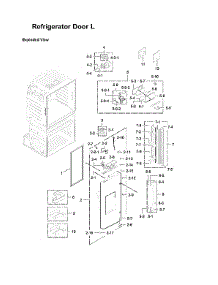 Left Refrigerator Door Parts parts for Samsung Bottom-Mount Refrigerator RF28JBEDBSG/AA-08 from AppliancePartsPros.com