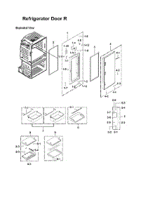 Right Refrigerator Door Parts parts for Samsung Bottom-Mount Refrigerator RF28JBEDBSG/AA-08 from AppliancePartsPros.com