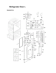 Left Refrigerator Door Parts parts for Samsung Bottom-Mount Refrigerator RF28JBEDBSR/AA-08 from AppliancePartsPros.com
