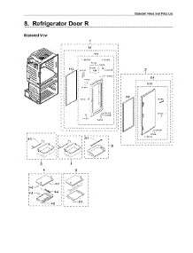 Right Refrigerator Door Parts parts for Samsung Bottom-Mount Refrigerator RF28JBEDBSR/AA-13 from AppliancePartsPros.com