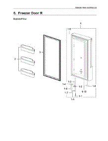 Right Freezer Door Parts parts for Samsung Bottom-Mount Refrigerator RF28M9580SG/AA-01 from AppliancePartsPros.com