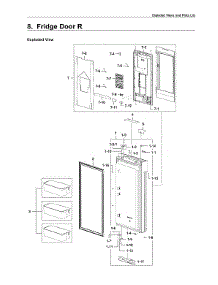 Right Refrigerator Door Parts parts for Samsung Bottom-Mount Refrigerator RF28M9580SG/AA-01 from AppliancePartsPros.com