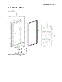 Left Freezer Door Parts parts for Samsung Bottom-Mount Refrigerator RF28M9580SR/AA-01 from AppliancePartsPros.com