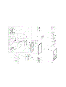 Left Refrigerator Door Parts parts for Samsung Bottom-Mount Refrigerator RF28R6301SR/AA-00 from AppliancePartsPros.com