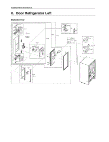 Left Refrigerator Door Parts parts for Samsung Bottom-Mount Refrigerator RF28R7201DT/AA-00 from AppliancePartsPros.com