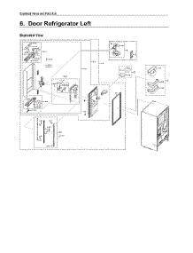 Left Refrigerator Door Parts parts for Samsung Bottom-Mount Refrigerator RF28R7201SG/AA-00 from AppliancePartsPros.com