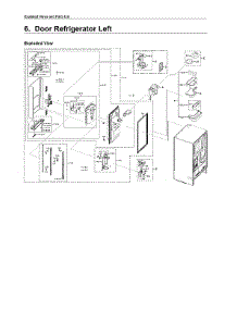 Left Refrigerator Door Parts parts for Samsung Bottom-Mount Refrigerator RF28R7351DT/AA-00 from AppliancePartsPros.com