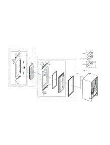 Right Refrigerator Door parts for Samsung Bottom-Mount Refrigerator RF28R7351SG/AA-00 from AppliancePartsPros.com