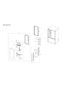 Left Refrigerator Door Parts parts for Samsung Bottom-Mount Refrigerator RF28T5001SR/AA-00 from AppliancePartsPros.com