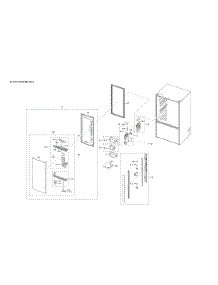 Left Refrigerator Door Assy parts for Samsung Bottom-Mount Refrigerator RF28T5021SG/AA-00 from AppliancePartsPros.com