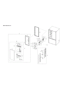 Left Refrigerator Door Parts parts for Samsung Bottom-Mount Refrigerator RF28T5021SR/AA-01 from AppliancePartsPros.com