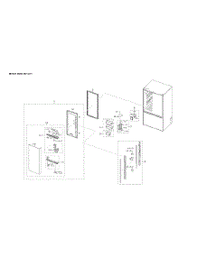 Left Refrigerator Door Parts parts for Samsung Bottom-Mount Refrigerator RF28T5101WW/AA-00 from AppliancePartsPros.com