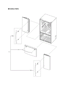 Handle Parts parts for Samsung Bottom-Mount Refrigerator RF28T5101WW/AA-00 from AppliancePartsPros.com