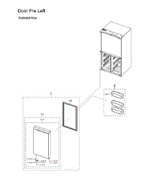 Left Freezer Door Parts parts for Samsung Bottom-Mount Refrigerator RF29A9671SG/AA-00 from AppliancePartsPros.com